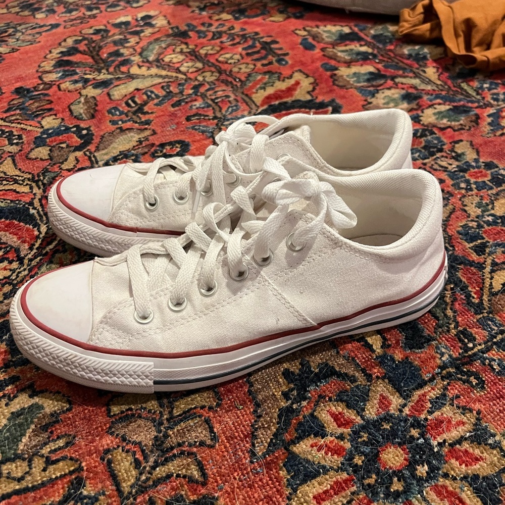 Converse White Sneakers with Red Accents - Picture 8 of 8